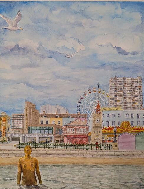 Margate Sands — watercolour of the Margate seafront