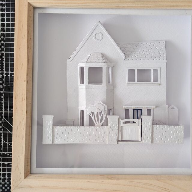 Paper House Study — Paper-sculpted house portrait
