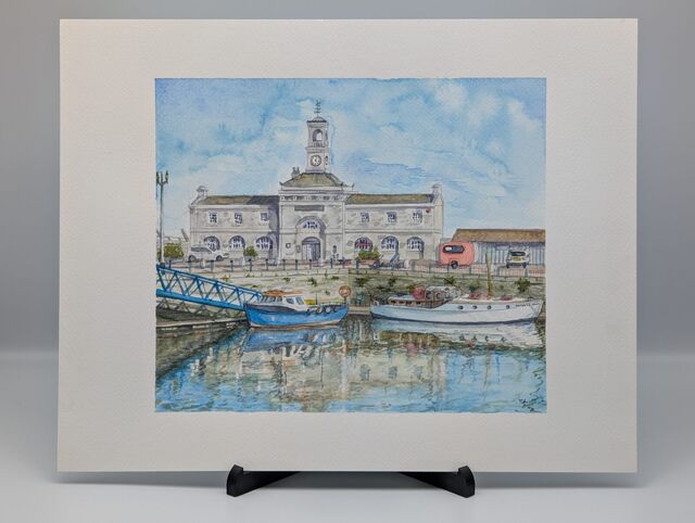 Watercolour of the Clock House at Ramsgate harbour