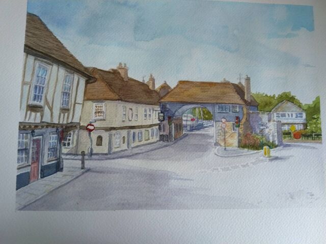 The Barbican, Sandwich — Watercolour
